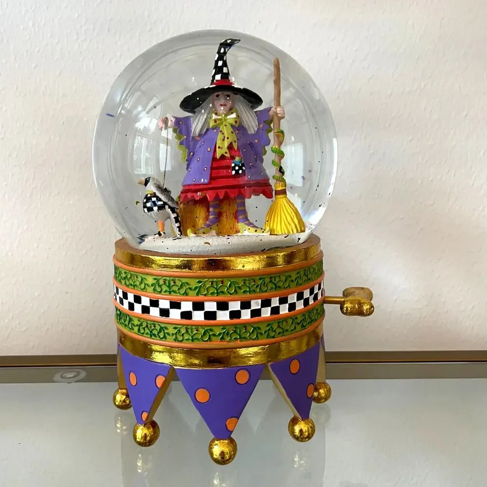 MacKenzie-Childs Patience Brewster Raggedy Witch Crystal Ball Globe Brand New